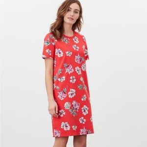 NWT Joules Red Floral Liberty Print A Line Jersey Dress | Size 6